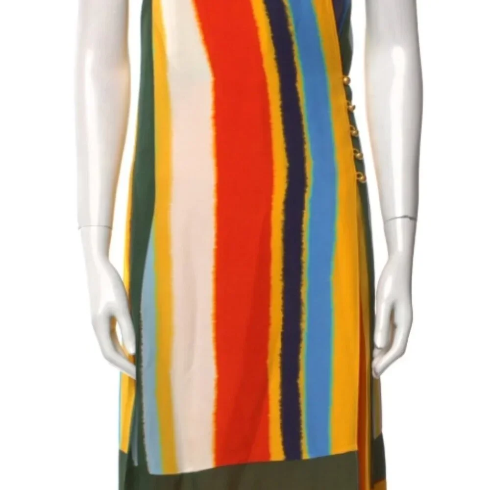 NWOT TORY BURCH Bettina Striped Silk Midi Dress M $698